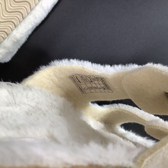 Womans Esmara Flats Sandals Slip On Shoes Off White Gold Tone Buckle EUR 39 US 8 - Picture 5 of 6